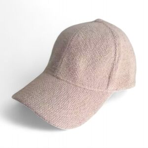 New Unisex Pink Textured Bouclé Baseball Cap Cozy Luxe Style Fall Winter